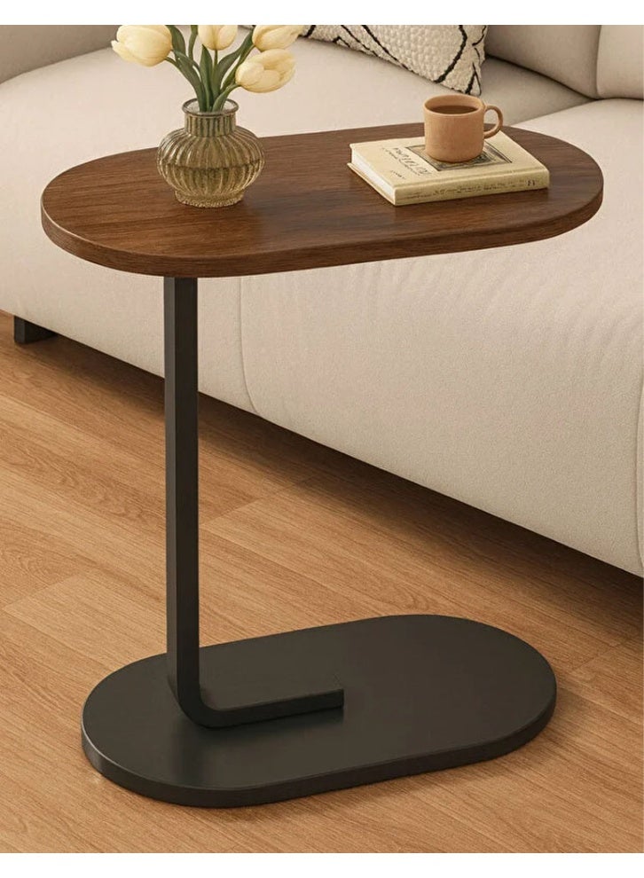 طاولة قهوة بسيطة الشكل على الطراز الاسكندنافي وطاولة جانبية للأريكة لغرفة المعيشة المنزلية - بني